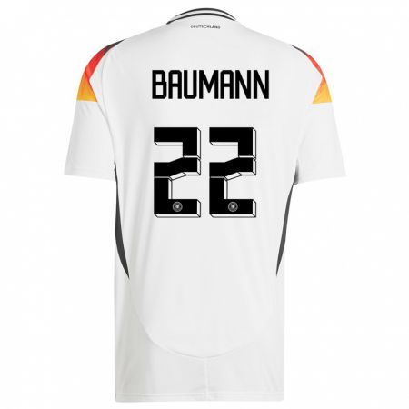 Kandiny Kinder Deutschland Oliver Baumann #22 Weiß Heimtrikot Trikot 24-26 T-Shirt