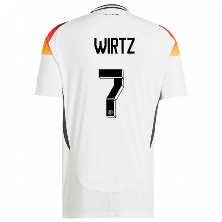 Kandiny Kinder Deutschland Florian Wirtz #7 Weiß Heimtrikot Trikot 24-26 T-Shirt