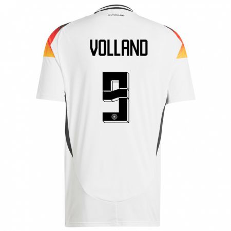 Kandiny Kinder Deutschland Kevin Volland #9 Weiß Heimtrikot Trikot 24-26 T-Shirt