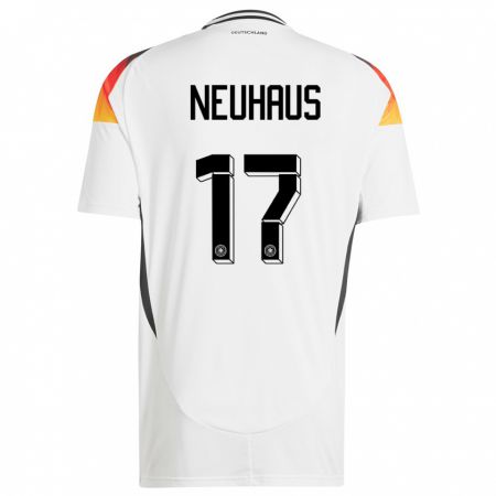 Kandiny Kinder Deutschland Florian Neuhaus #17 Weiß Heimtrikot Trikot 24-26 T-Shirt