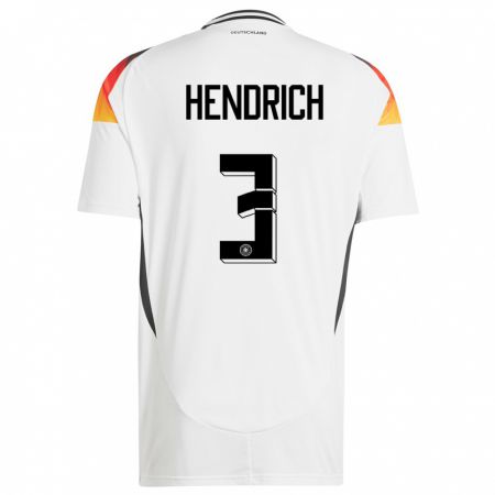 Kandiny Kinder Deutschland Kathrin Hendrich #3 Weiß Heimtrikot Trikot 24-26 T-Shirt