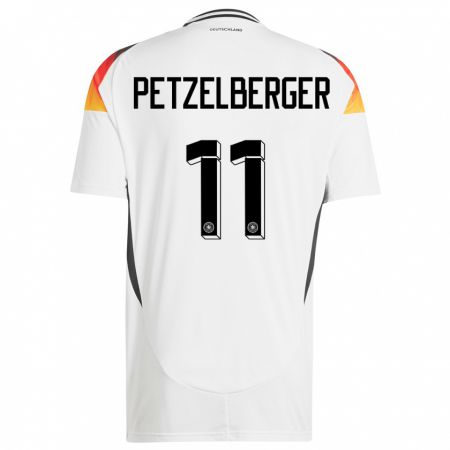 Kandiny Kinder Deutschland Ramona Petzelberger #11 Weiß Heimtrikot Trikot 24-26 T-Shirt