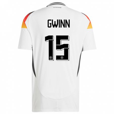 Kandiny Kinder Deutschland Giulia Gwinn #15 Weiß Heimtrikot Trikot 24-26 T-Shirt