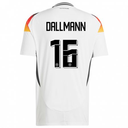 Kandiny Kinder Deutschland Linda Dallmann #16 Weiß Heimtrikot Trikot 24-26 T-Shirt