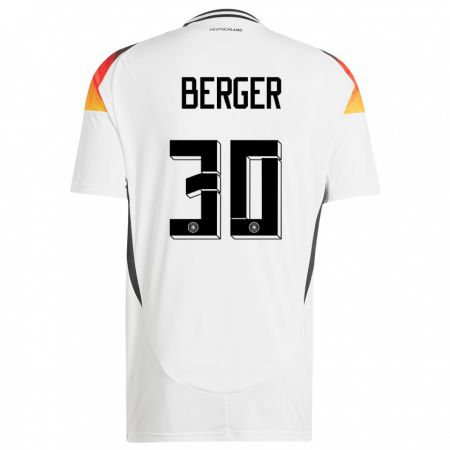 Kandiny Kinder Deutschland Ann Katrin Berger #30 Weiß Heimtrikot Trikot 24-26 T-Shirt