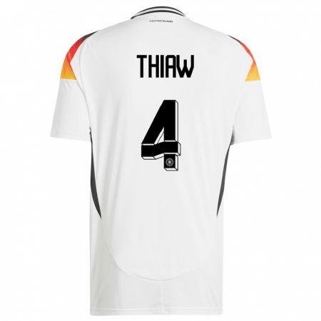 Kandiny Kinder Deutschland Malick Thiaw #4 Weiß Heimtrikot Trikot 24-26 T-Shirt