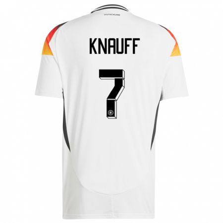 Kandiny Kinder Deutschland Ansgar Knauff #7 Weiß Heimtrikot Trikot 24-26 T-Shirt