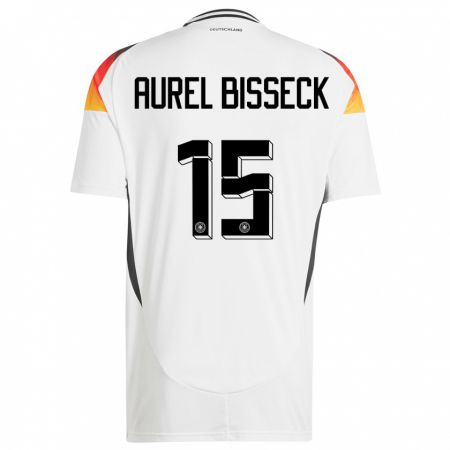 Kandiny Kinder Deutschland Yann Aurel Bisseck #15 Weiß Heimtrikot Trikot 24-26 T-Shirt