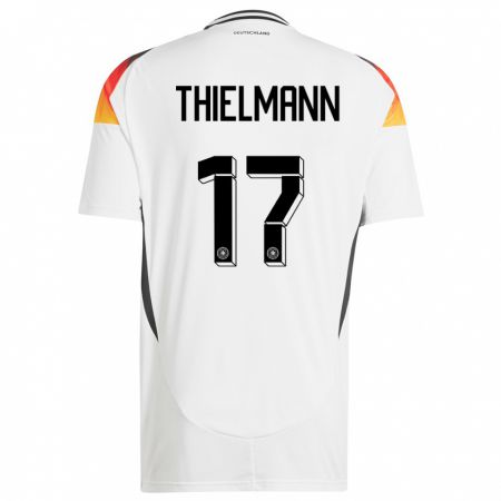Kandiny Kinder Deutschland Jan Thielmann #17 Weiß Heimtrikot Trikot 24-26 T-Shirt