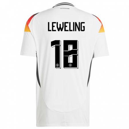 Kandiny Kinder Deutschland Jamie Leweling #18 Weiß Heimtrikot Trikot 24-26 T-Shirt