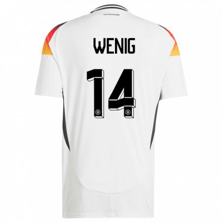 Kandiny Kinder Deutschland Marcel Wenig #14 Weiß Heimtrikot Trikot 24-26 T-Shirt