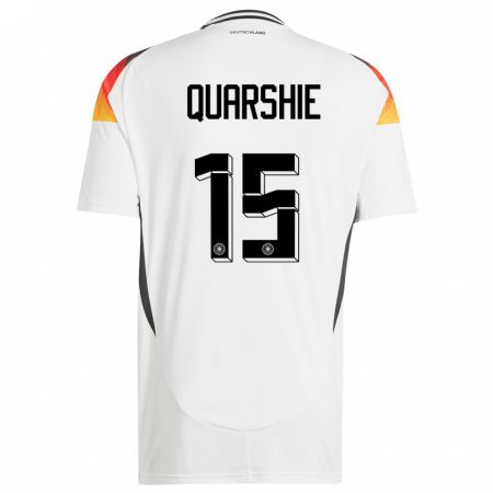 Kandiny Kinder Deutschland Joshua Quarshie #15 Weiß Heimtrikot Trikot 24-26 T-Shirt
