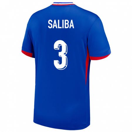 Kandiny Kinder Frankreich William Saliba #3 Blau Heimtrikot Trikot 24-26 T-Shirt