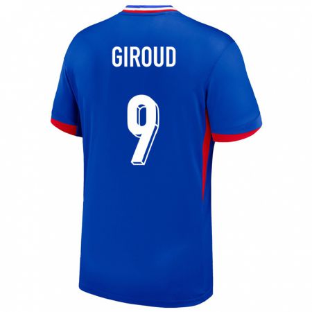 Kandiny Kinder Frankreich Olivier Giroud #9 Blau Heimtrikot Trikot 24-26 T-Shirt