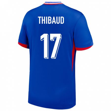Kandiny Kinder Frankreich Julie Thibaud #17 Blau Heimtrikot Trikot 24-26 T-Shirt