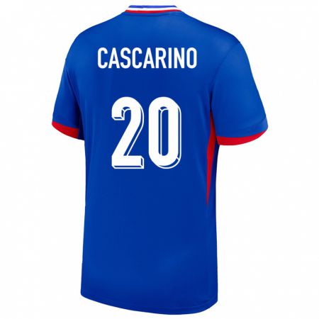 Kandiny Kinder Frankreich Delphine Cascarino #20 Blau Heimtrikot Trikot 24-26 T-Shirt