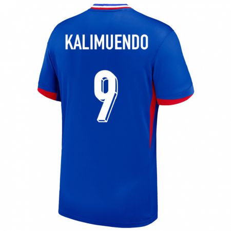 Kandiny Kinder Frankreich Arnaud Kalimuendo #9 Blau Heimtrikot Trikot 24-26 T-Shirt