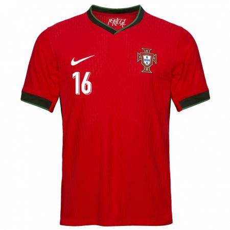Kandiny Kinder Portugal Renato Sanches #16 Rot Heimtrikot Trikot 24-26 T-Shirt