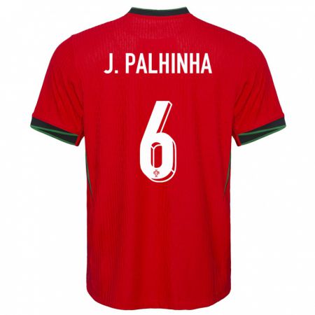 Kandiny Kinder Portugal Joao Palhinha #6 Rot Heimtrikot Trikot 24-26 T-Shirt