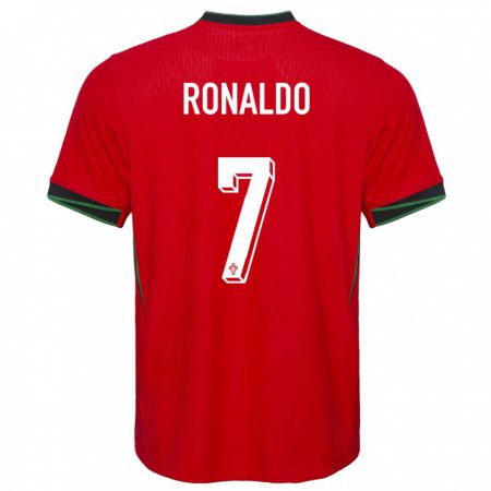 Kandiny Kinder Portugal Cristiano Ronaldo #7 Rot Heimtrikot Trikot 24-26 T-Shirt
