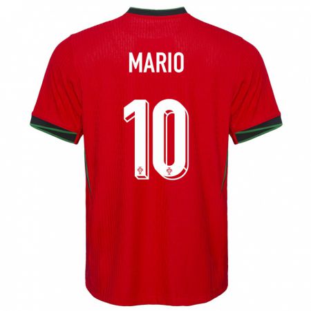 Kandiny Kinder Portugal Joao Mario #10 Rot Heimtrikot Trikot 24-26 T-Shirt