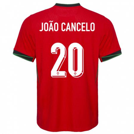 Kandiny Kinder Portugal Joao Cancelo #20 Rot Heimtrikot Trikot 24-26 T-Shirt