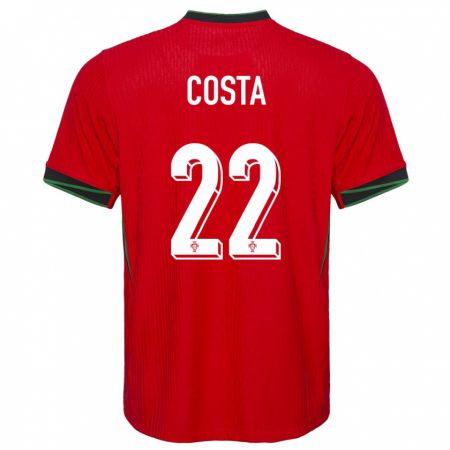 Kandiny Kinder Portugal Diogo Costa #22 Rot Heimtrikot Trikot 24-26 T-Shirt