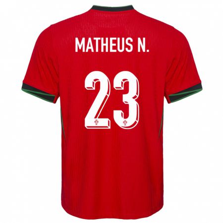 Kandiny Kinder Portugal Matheus Nunes #23 Rot Heimtrikot Trikot 24-26 T-Shirt