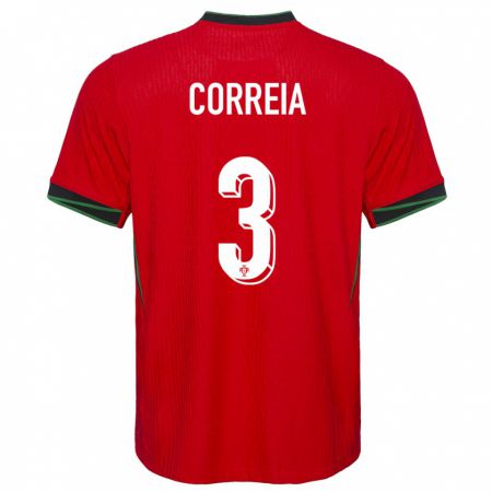 Kandiny Kinder Portugal Alicia Correia #3 Rot Heimtrikot Trikot 24-26 T-Shirt