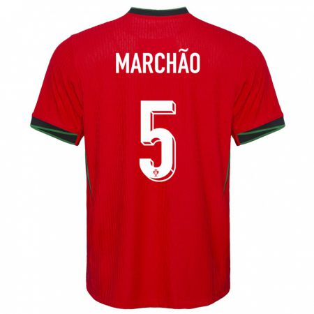 Kandiny Kinder Portugal Joana Marchao #5 Rot Heimtrikot Trikot 24-26 T-Shirt