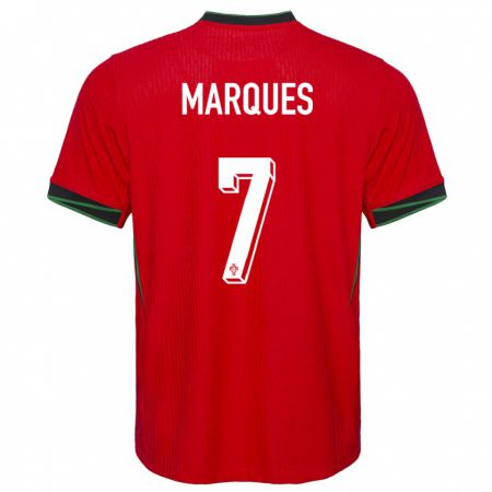 Kandiny Kinder Portugal Vanessa Marques #7 Rot Heimtrikot Trikot 24-26 T-Shirt