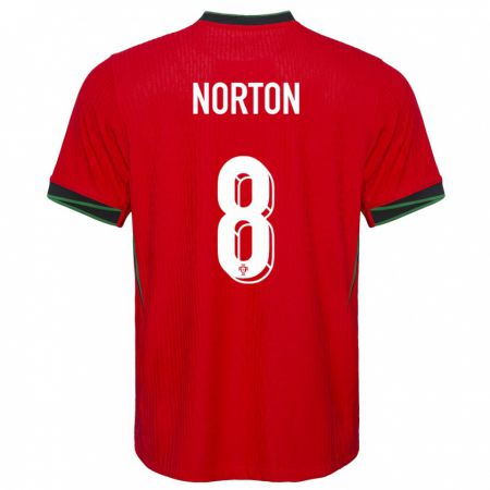 Kandiny Kinder Portugal Andreia Norton #8 Rot Heimtrikot Trikot 24-26 T-Shirt