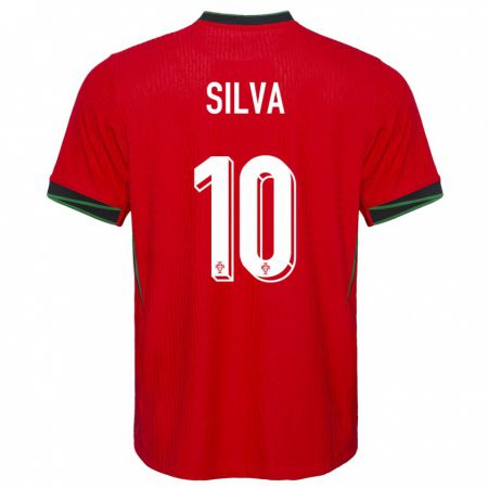Kandiny Kinder Portugal Jessica Silva #10 Rot Heimtrikot Trikot 24-26 T-Shirt