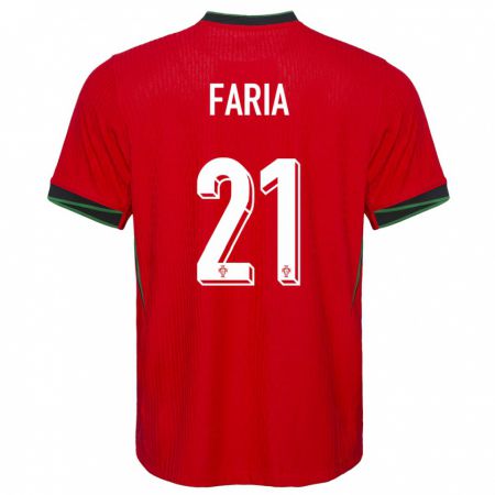 Kandiny Kinder Portugal Andreia Faria #21 Rot Heimtrikot Trikot 24-26 T-Shirt