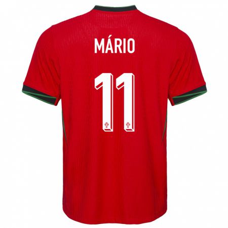 Kandiny Kinder Portugal Joao Mario #11 Rot Heimtrikot Trikot 24-26 T-Shirt