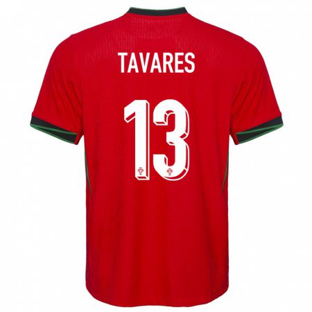 Kandiny Kinder Portugal Nuno Tavares #13 Rot Heimtrikot Trikot 24-26 T-Shirt
