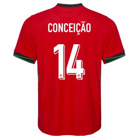 Kandiny Kinder Portugal Rodrigo Conceicao #14 Rot Heimtrikot Trikot 24-26 T-Shirt