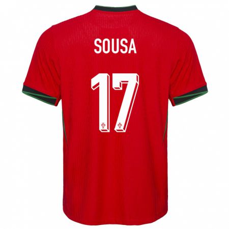 Kandiny Kinder Portugal Vasco Sousa #17 Rot Heimtrikot Trikot 24-26 T-Shirt