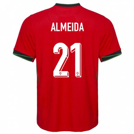 Kandiny Kinder Portugal Andre Almeida #21 Rot Heimtrikot Trikot 24-26 T-Shirt
