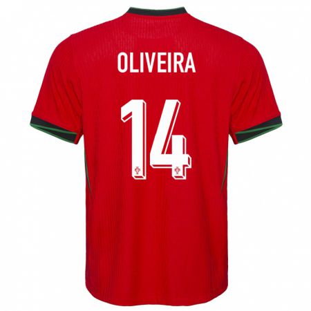 Kandiny Kinder Portugal Hugo Oliveira #14 Rot Heimtrikot Trikot 24-26 T-Shirt