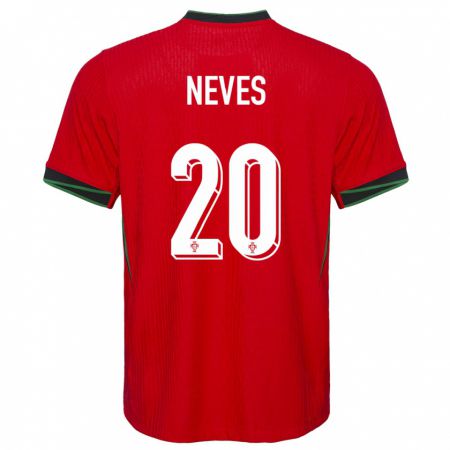 Kandiny Kinder Portugal Joao Neves #20 Rot Heimtrikot Trikot 24-26 T-Shirt