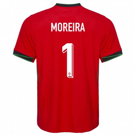 Kandiny Kinder Portugal Andre Moreira #1 Rot Heimtrikot Trikot 24-26 T-Shirt
