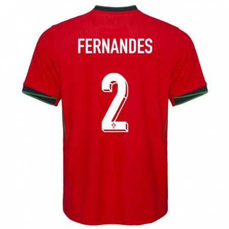 Kandiny Kinder Portugal Martim Fernandes #2 Rot Heimtrikot Trikot 24-26 T-Shirt
