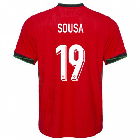 Kandiny Kinder Portugal Goncalo Sousa #19 Rot Heimtrikot Trikot 24-26 T-Shirt