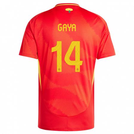 Kandiny Kinder Spanien Jose Gaya #14 Rot Heimtrikot Trikot 24-26 T-Shirt