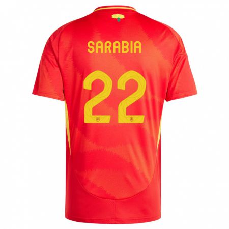 Kandiny Kinder Spanien Pablo Sarabia #22 Rot Heimtrikot Trikot 24-26 T-Shirt