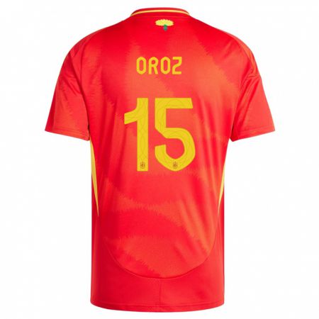Kandiny Kinder Spanien Maite Oroz #15 Rot Heimtrikot Trikot 24-26 T-Shirt