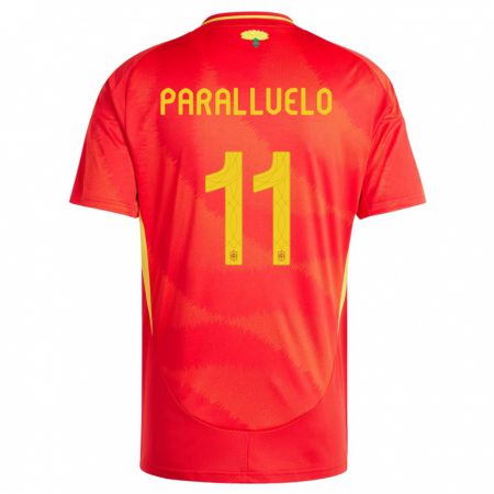 Kandiny Kinder Spanien Salma Paralluelo #11 Rot Heimtrikot Trikot 24-26 T-Shirt