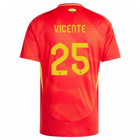 Kandiny Kinder Spanien Ainhoa Vicente #25 Rot Heimtrikot Trikot 24-26 T-Shirt