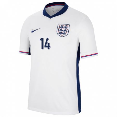 Kandiny Kinder England Reece James #14 Weiß Heimtrikot Trikot 24-26 T-Shirt